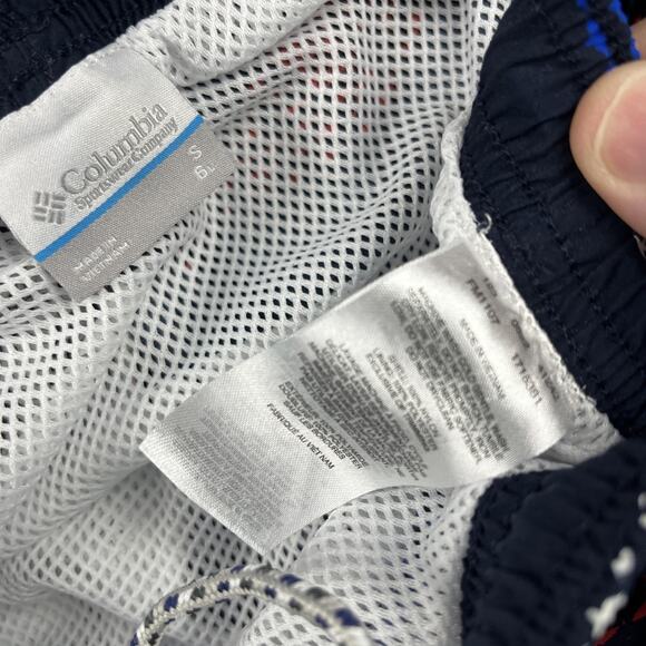 Columbia PFG Shorts Men S Super Backcast Swim Trunk Mesh Line Fish US Flag Print - Picture 8 of 12